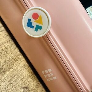 Vintage Caboodles Pink Jewelry Makeup Case 2 Tier Mirror Handle Made in USA